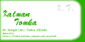 kalman tomka business card
